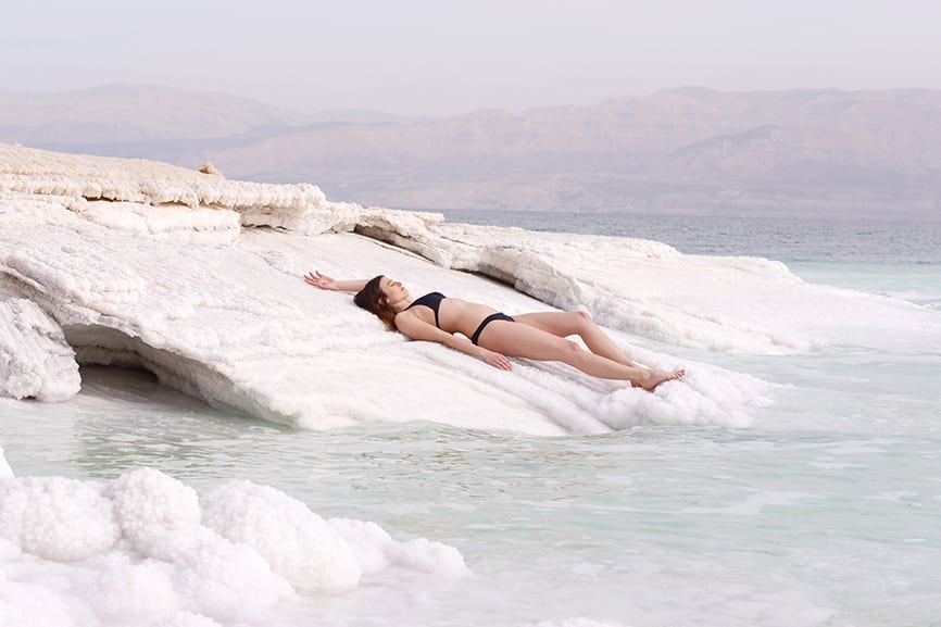 tanning at the dead sea